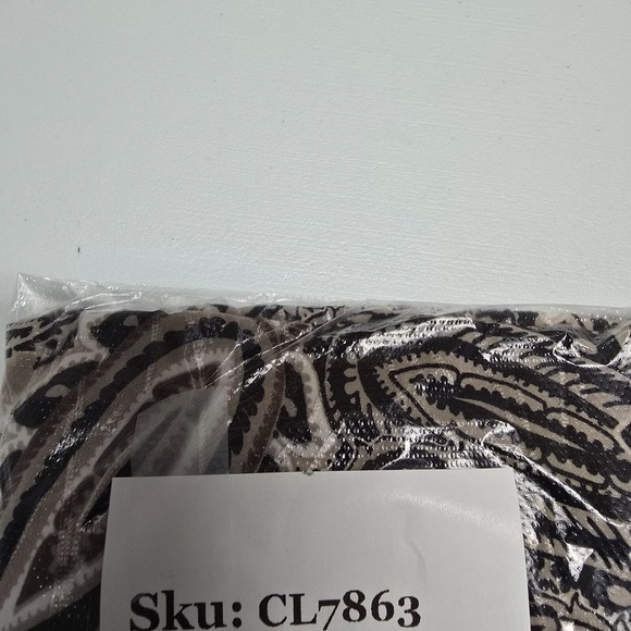 Croft‎ & Barrow Top Womens 2X Black Tan Paisley Pullover 3/4 Sleeve Knit Boho - Picture 12 of 12